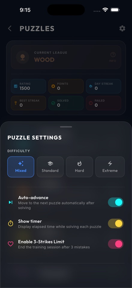 Puzzle settings