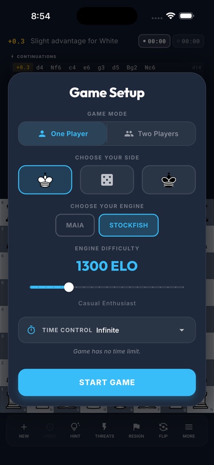 One-player game setup